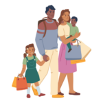 Young family juggling multiple priorities